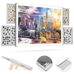 Portable 1500 piece puzzle board with drawers and cover, lightweight jigsaw table