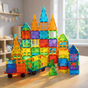 Magnetic Building Tiles for Kids  & Toddlers, 120 PCs/60 Pcs Set