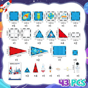 Magnetic Tiles Space Set with Astronaut for Kids Ages 4-8