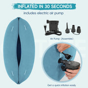 Features fast-inflate and deflate air pump for easy setup and storage