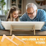 Puzzle board with tilt stand for flat or angled use