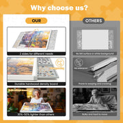 Double-sided waterproof lightweight puzzle board with drawers and cover