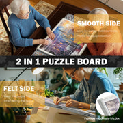 2-in-1 puzzle board usable flat or with stand support